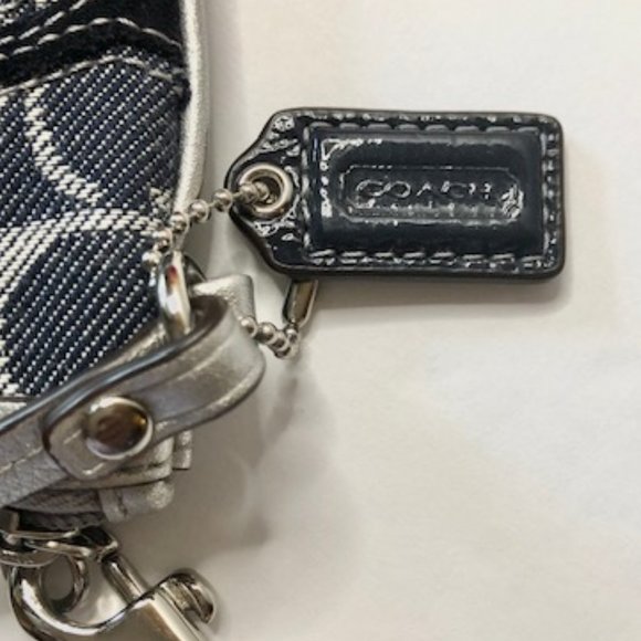 Coach Wristlet Blue and Gray Denim Purse - Picture 9 of 11